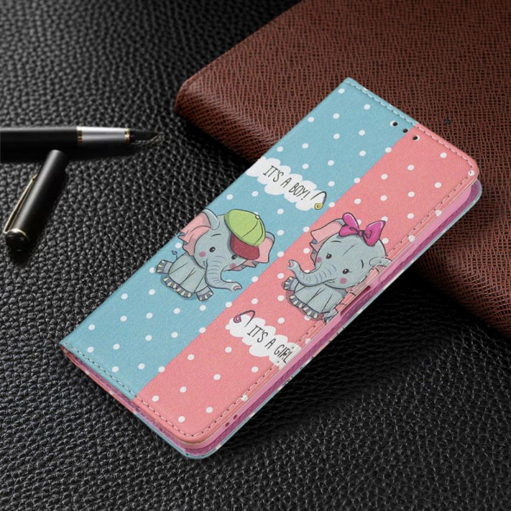 Kryty Na Mobil Na Xiaomi Mi 11 Lite 5G NE / Mi 11 Lite 4G / 5G Flipové Pouzdro Slůňata