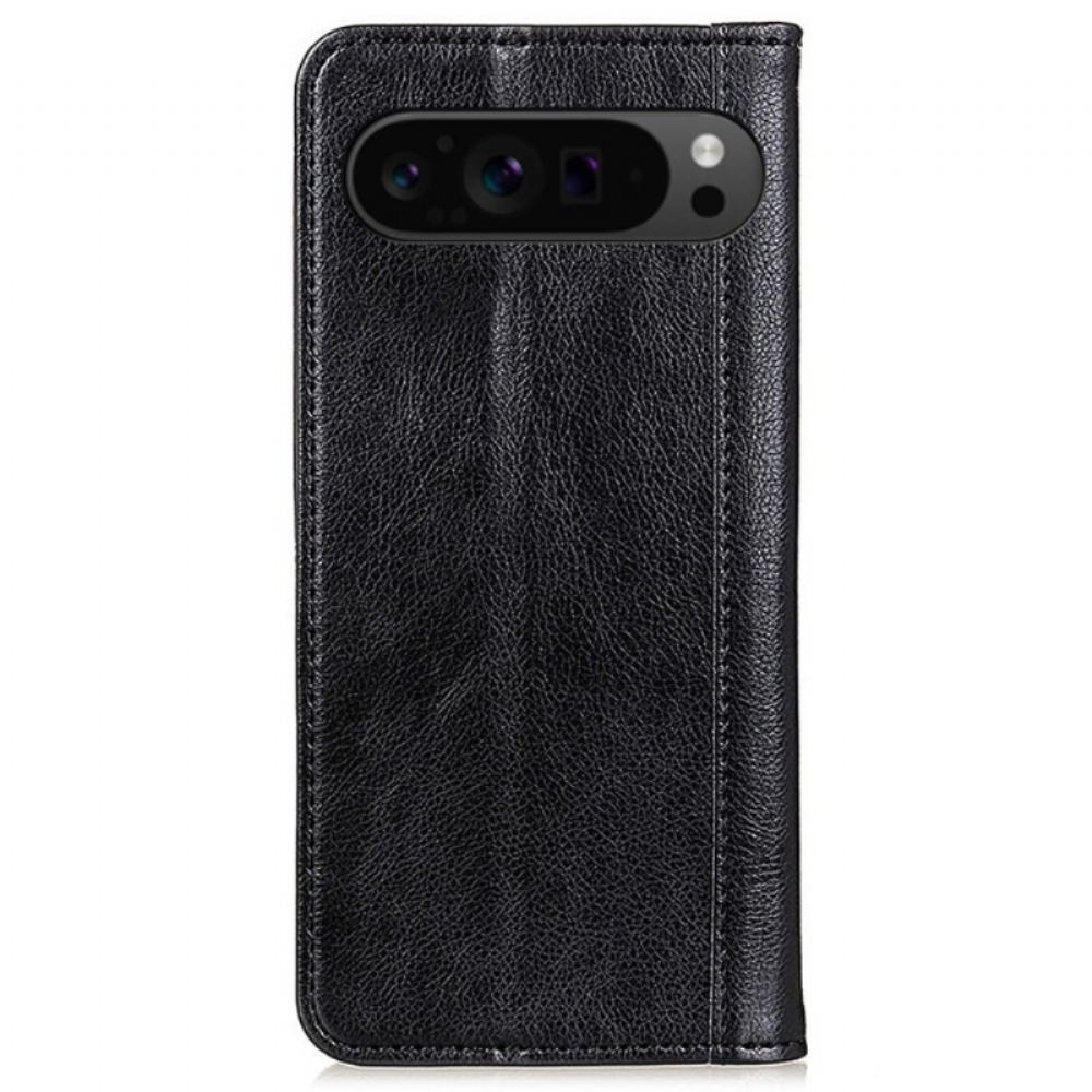 Kožené Pouzdro Folio Google Pixel 9 Pro Xl Kůže Litchi S Texturou