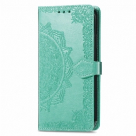 Kožený Kryt Google Pixel 9 Pro Xl Barokní Mandala S Řemínkem