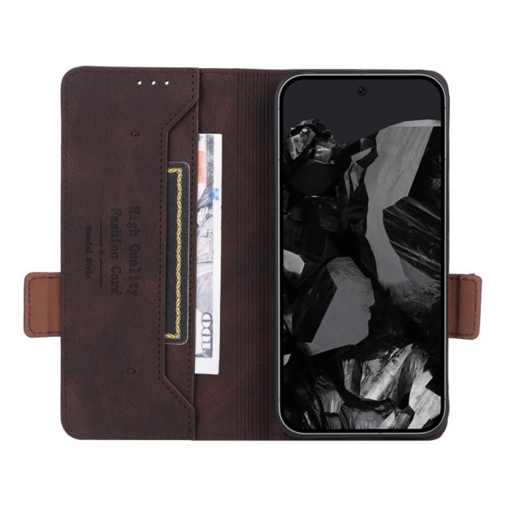 Kožený Kryt Google Pixel 9 Pro Xl Dvojitá Spona S Retro Semišovým Efektem