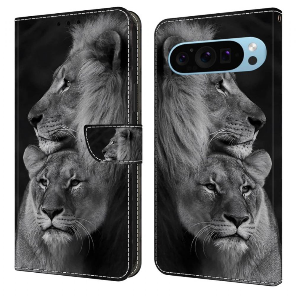 Kožený Kryt Google Pixel 9 Pro Xl Pár Lvů