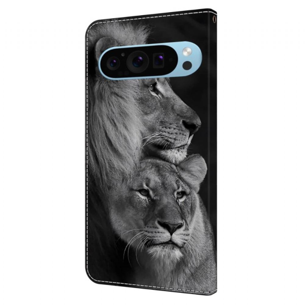 Kožený Kryt Google Pixel 9 Pro Xl Pár Lvů