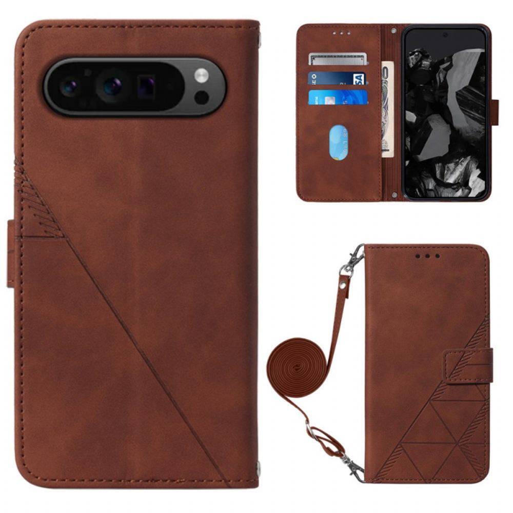 Kožený Kryt Google Pixel 9 Pro Xl Ramenní Trojúhelníky