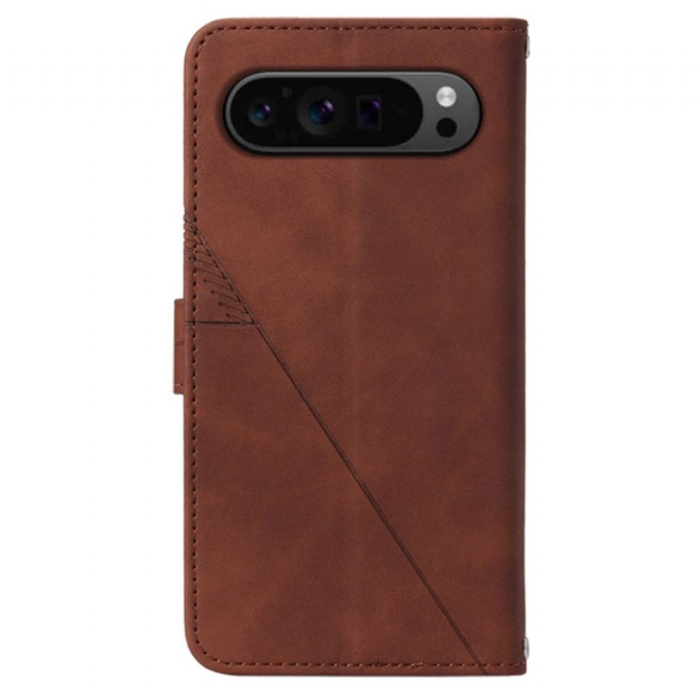 Kožený Kryt Google Pixel 9 Pro Xl Ramenní Trojúhelníky