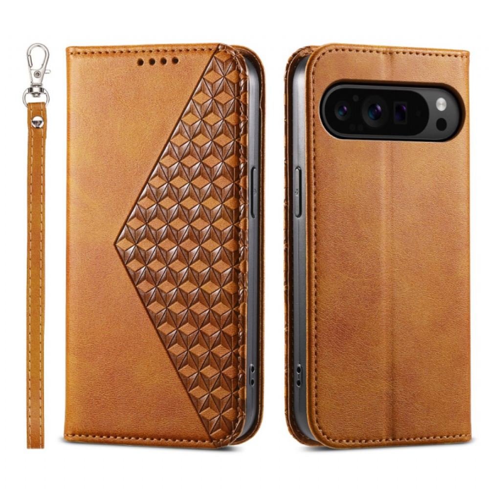 Kožený Kryt Google Pixel 9 Pro Xl Strappy Diamonds