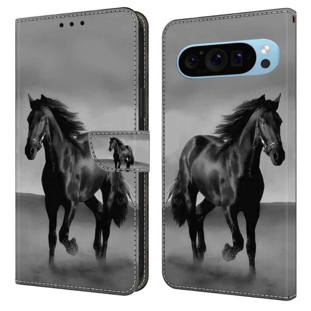 Kožený Kryt Google Pixel 9 Pro Xl Černý Kůň