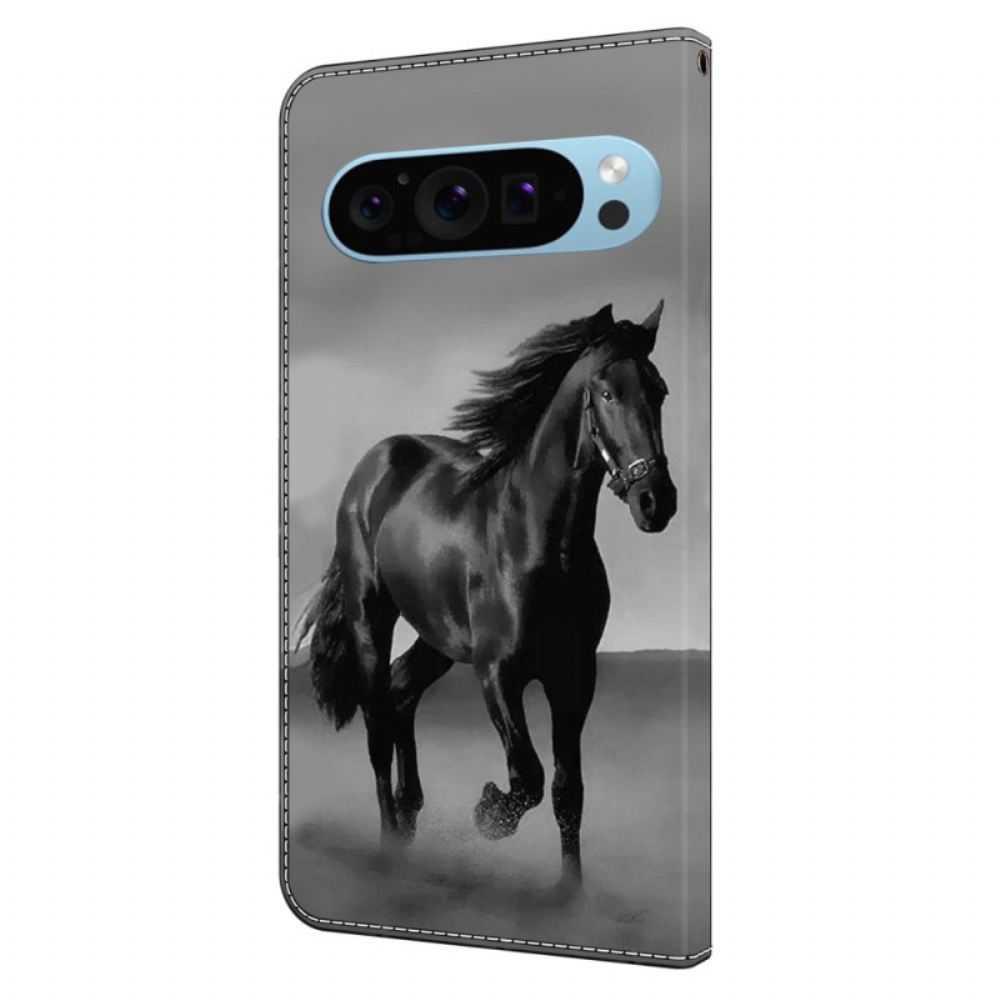 Kožený Kryt Google Pixel 9 Pro Xl Černý Kůň
