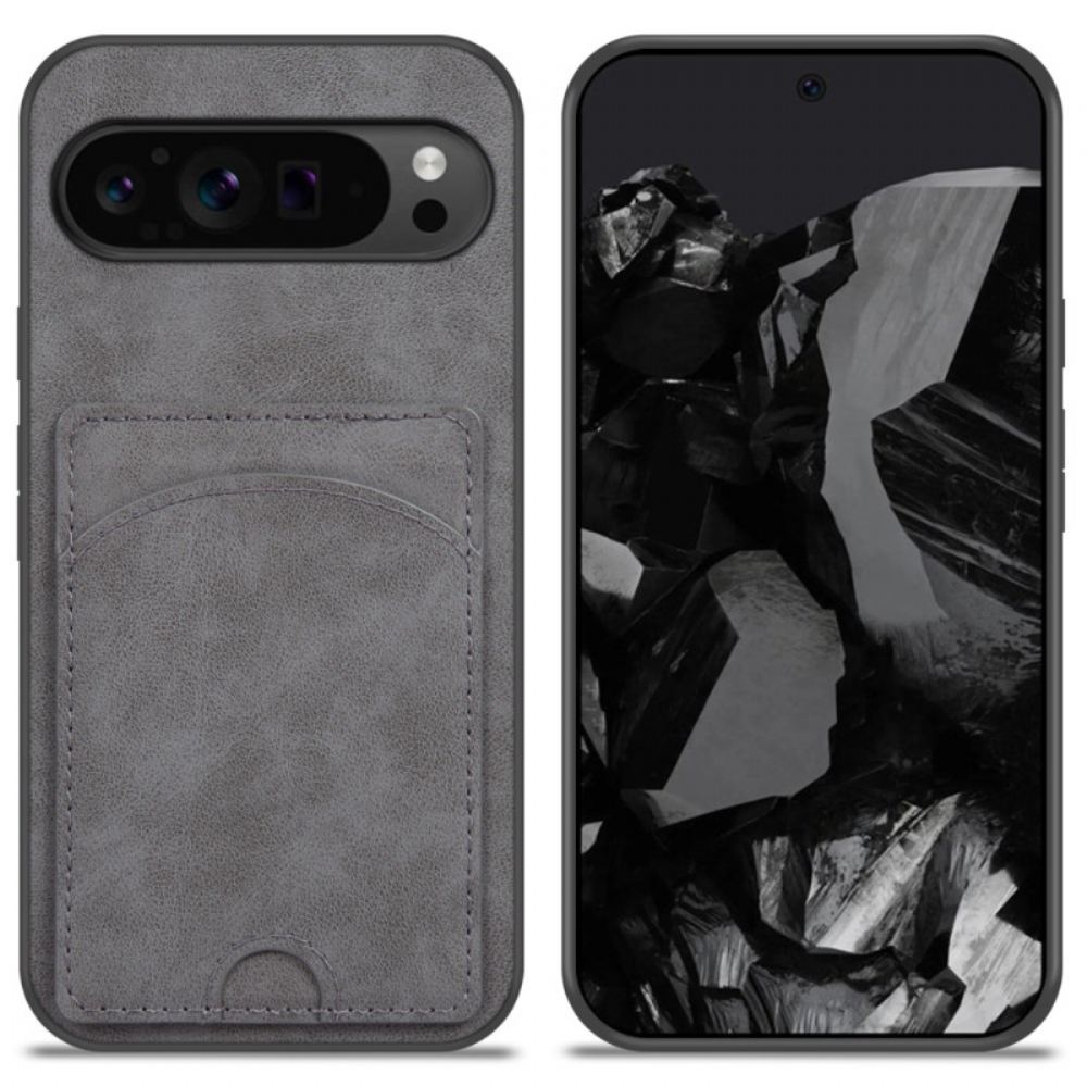 Kryt Google Pixel 9 Pro Xl Podpora Držitele Karet S Koženými Efekty