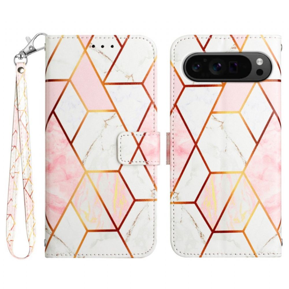 Peněženková Pouzdra Google Pixel 9 Pro Xl Mramorový Řemínek