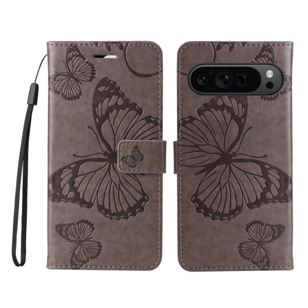 Peněženková Pouzdra Google Pixel 9 Pro Xl Obří Motýli S Popruhem