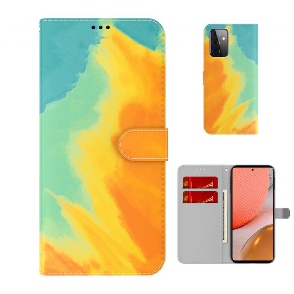 Flipové Pouzdro Na Samsung Galaxy A72 4G / 5G Akvarel