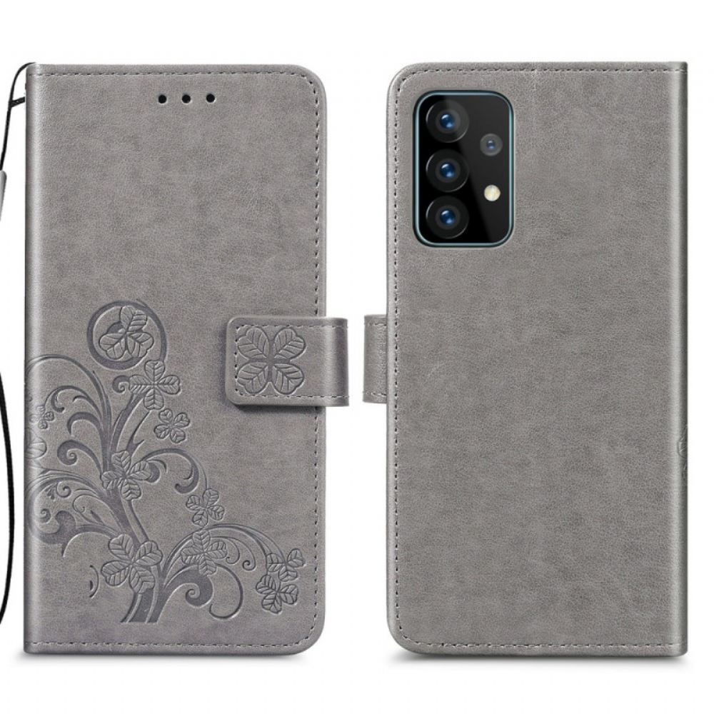Kožené Pouzdro Na Samsung Galaxy A72 4G / 5G Čtyřlístek