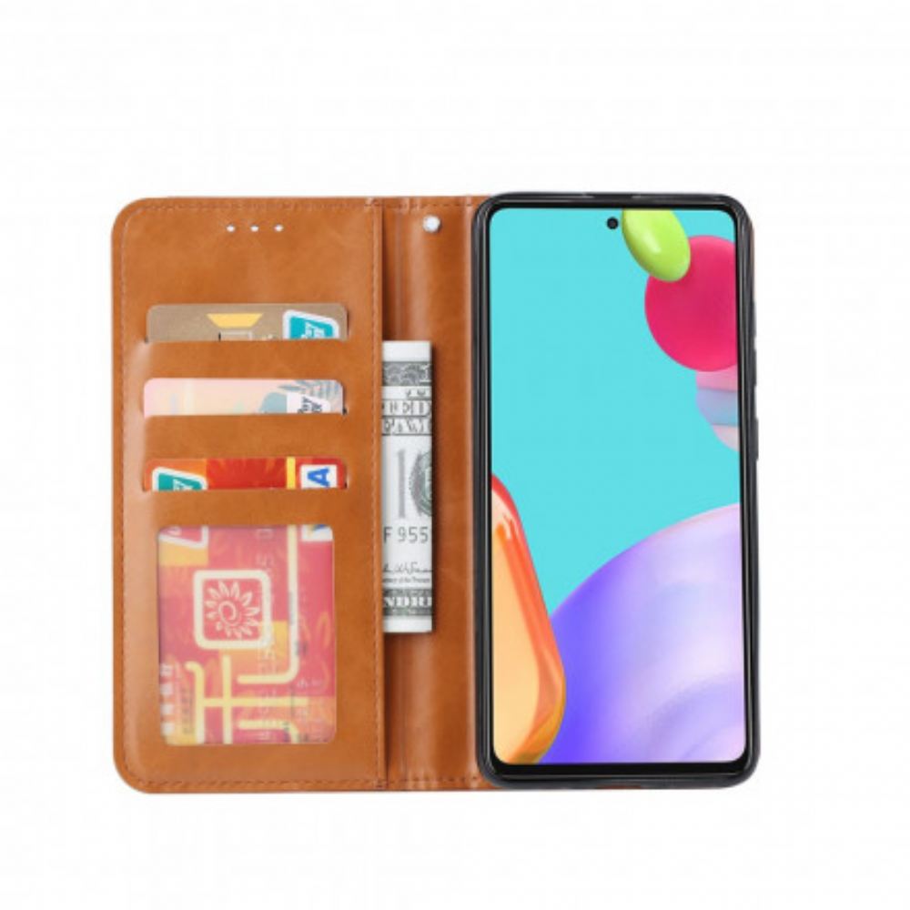 Kryty Na Mobil Na Samsung Galaxy A72 4G / 5G Flipové Pouzdro Držák Karet Z Umělé Kůže