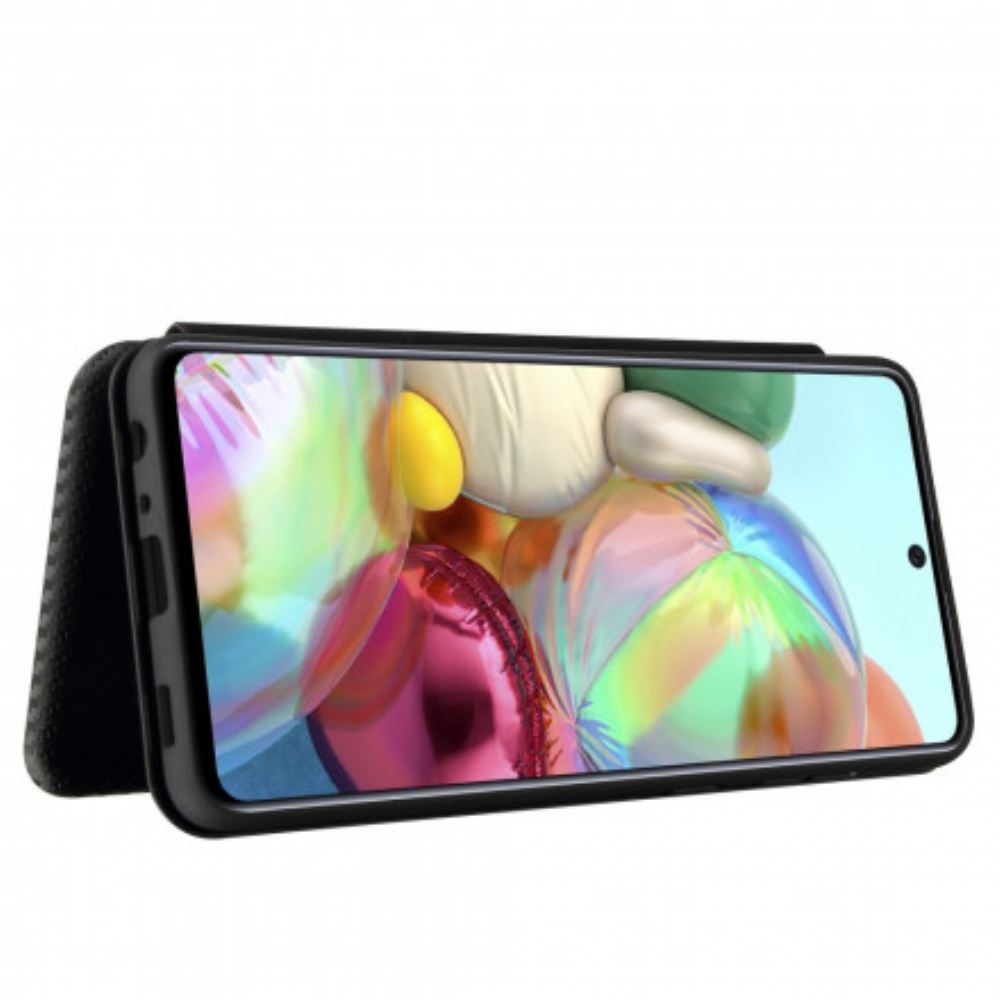 Kryty Na Mobil Na Samsung Galaxy A72 4G / 5G Flipové Pouzdro Uhlíkové Vlákno