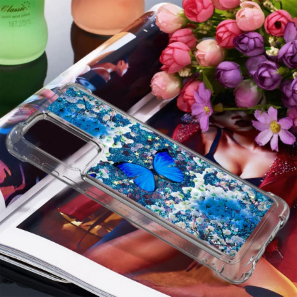 Kryty Na Mobil Na Samsung Galaxy A72 4G / 5G Třpytivé Modré Motýly