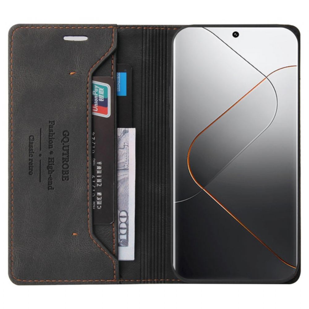 Kožené Pouzdro Folio Na Xiaomi 14 Pro Gq.utrobe