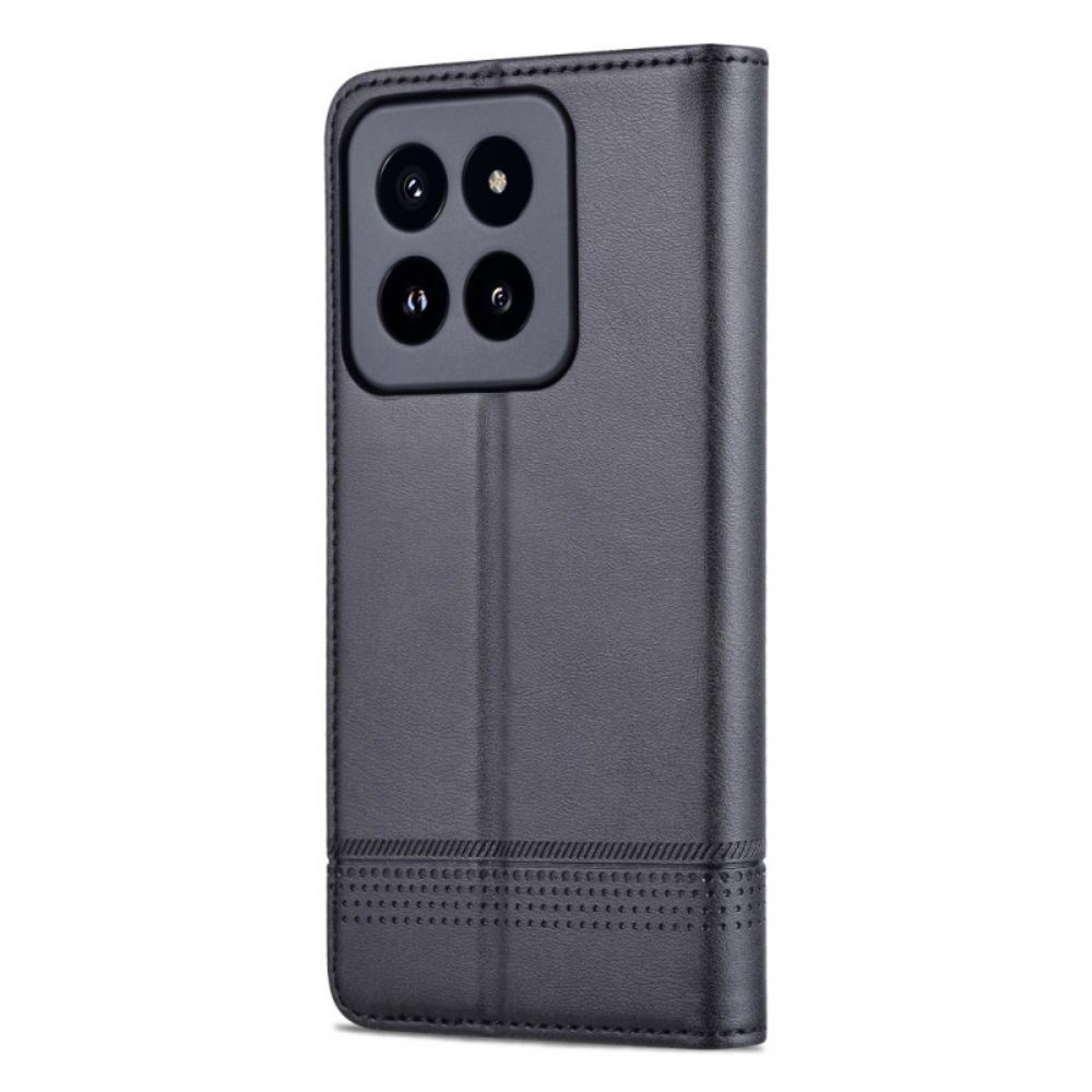 Kožené Pouzdro Folio Na Xiaomi 14 Pro Umělá Kůže Azns