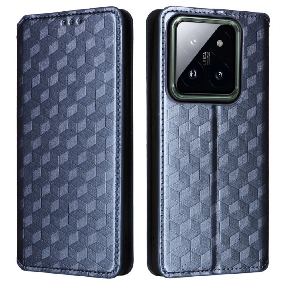 Kožené Pouzdro Folio Xiaomi 14 Pro 3d Kostky