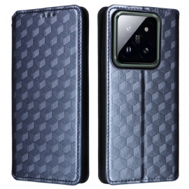 Kožené Pouzdro Folio Xiaomi 14 Pro 3d Kostky