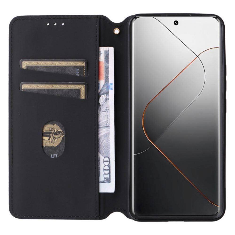 Kožené Pouzdro Folio Xiaomi 14 Pro 3d Kostky
