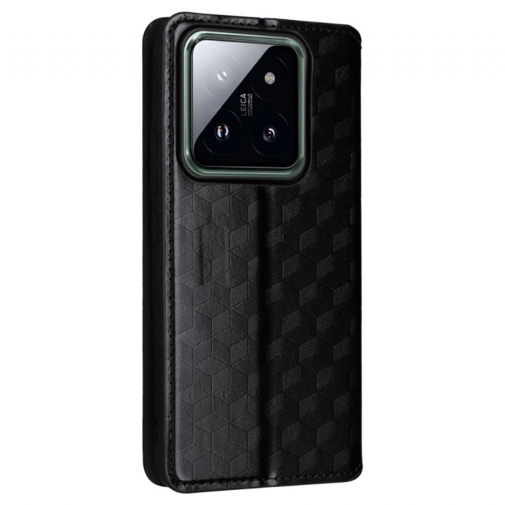 Kožené Pouzdro Folio Xiaomi 14 Pro 3d Kostky