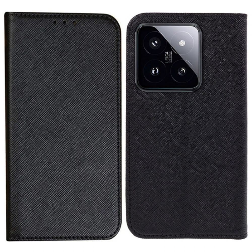 Kožené Pouzdro Folio Xiaomi 14 Pro Texturovaný Povrch