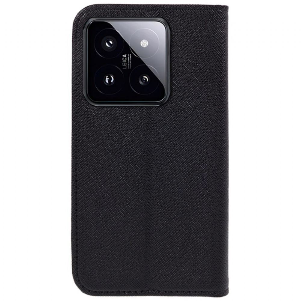 Kožené Pouzdro Folio Xiaomi 14 Pro Texturovaný Povrch