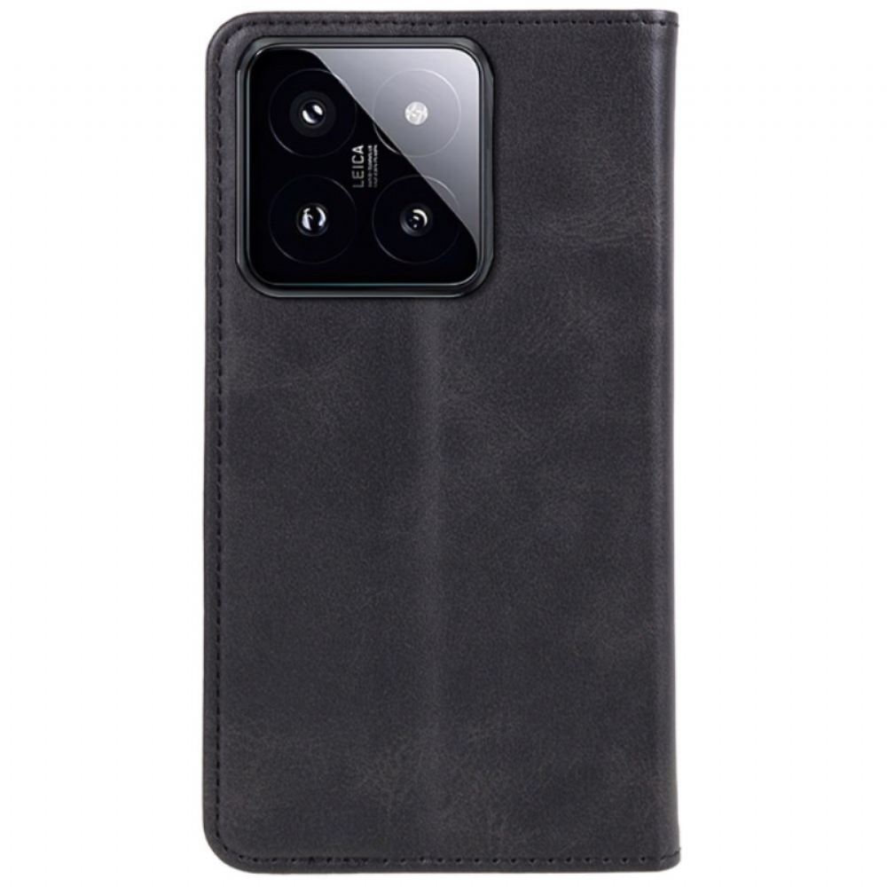Kožené Pouzdro Xiaomi 14 Pro Kryty Na Mobil Textura Lýtka