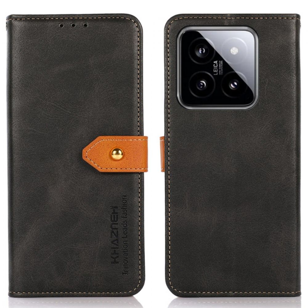 Kožený Kryt Na Xiaomi 14 Pro Khazneh Spona Na Popruh