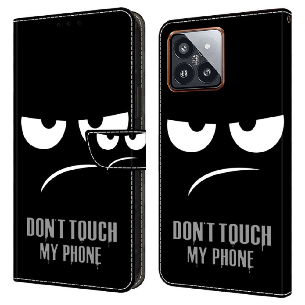 Kožený Kryt Na Xiaomi 14 Pro Nedotýkejte Se Mého Telefonu