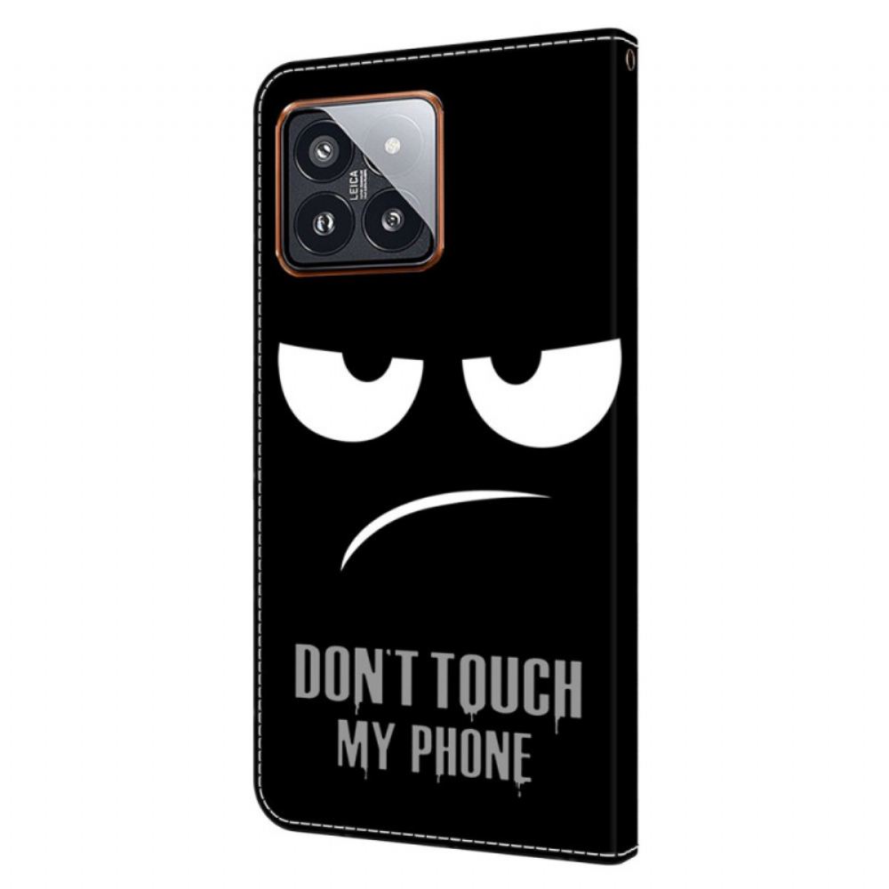 Kožený Kryt Na Xiaomi 14 Pro Nedotýkejte Se Mého Telefonu
