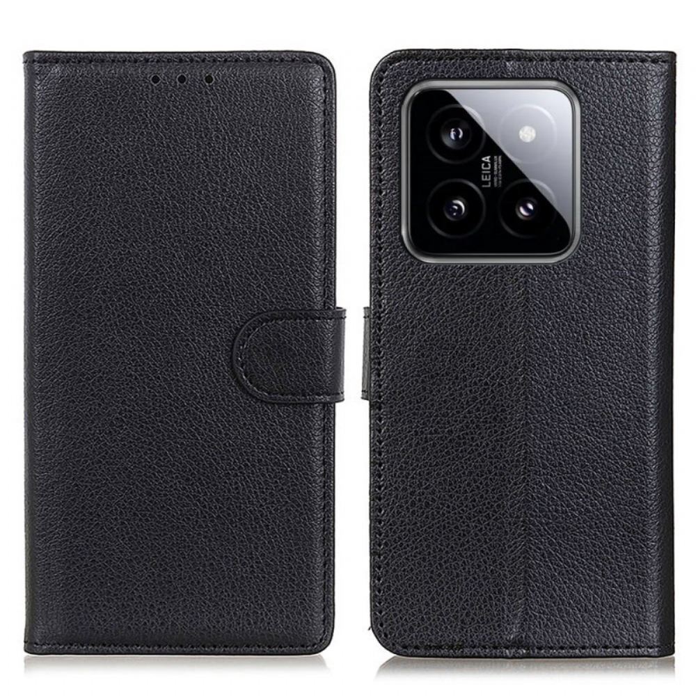 Kožený Kryt Na Xiaomi 14 Pro Tradiční Umělá Kůže