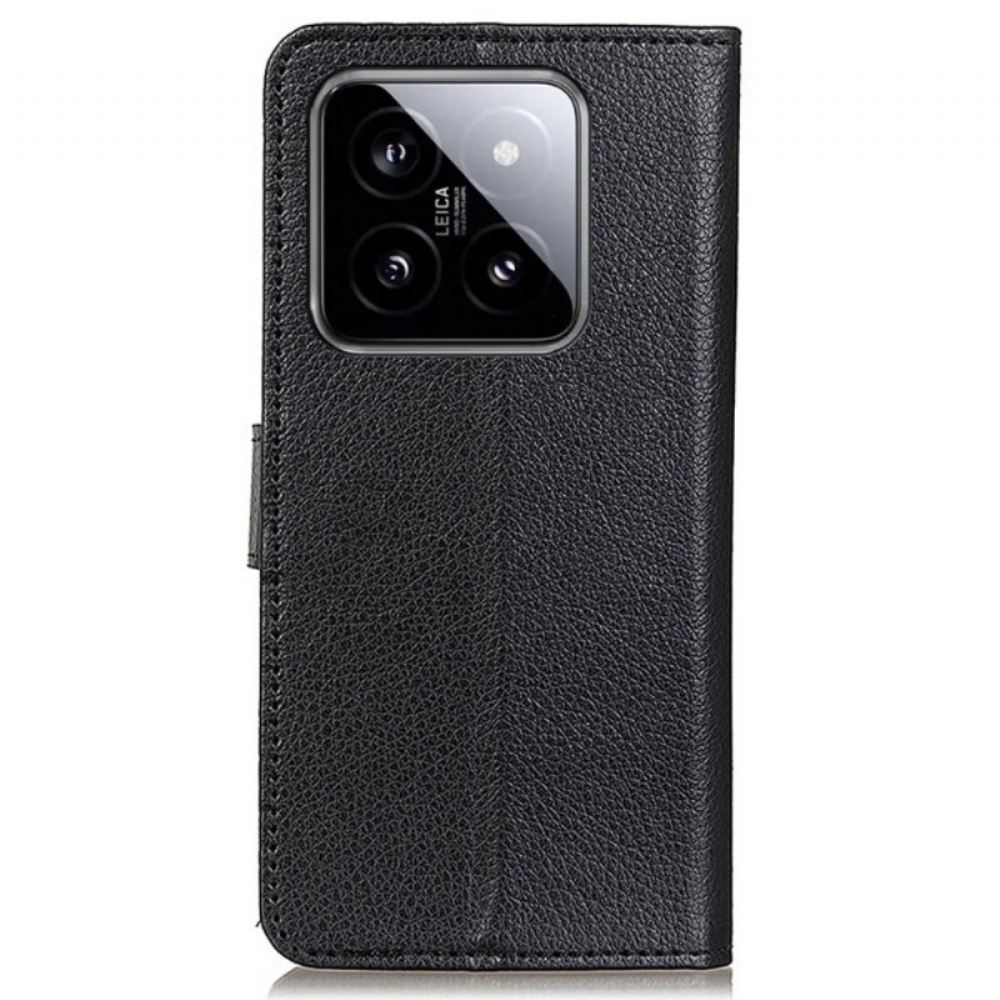Kožený Kryt Na Xiaomi 14 Pro Tradiční Umělá Kůže