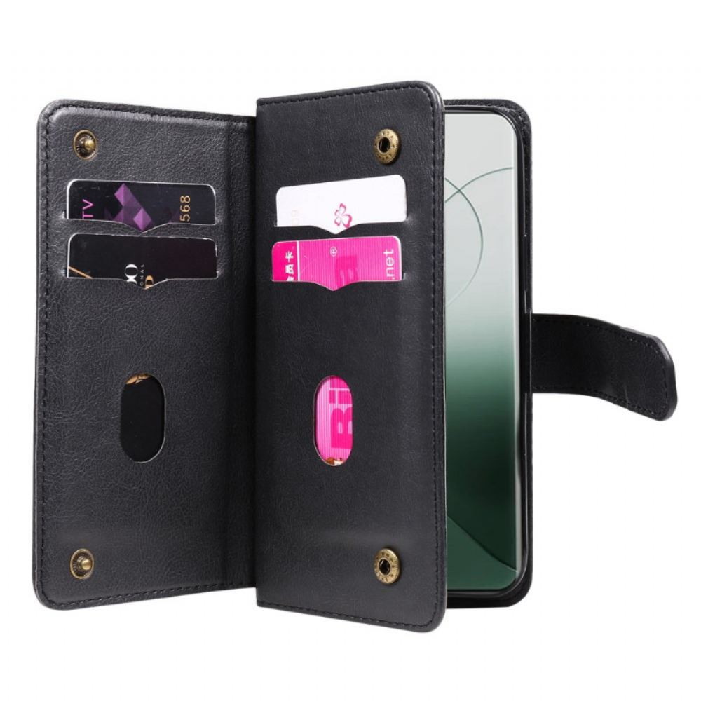 Kožený Kryt Xiaomi 14 Pro 10 Držitelů Karet