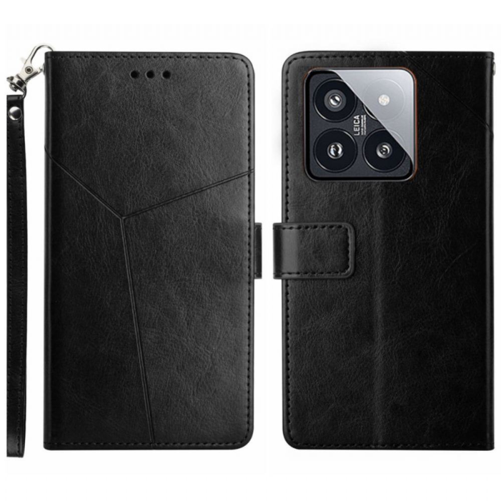 Kožený Kryt Xiaomi 14 Pro Design Popruhu Y