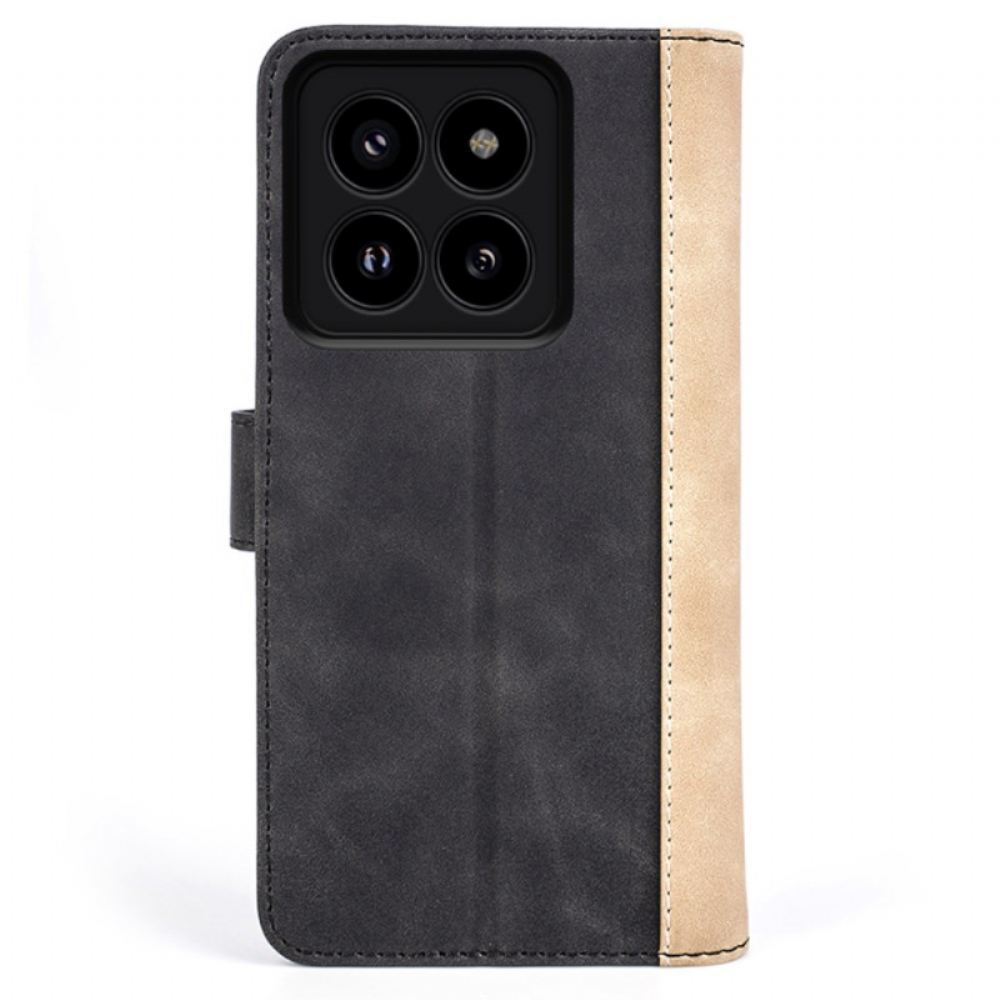 Kožený Kryt Xiaomi 14 Pro Dvoubarevné Provedení
