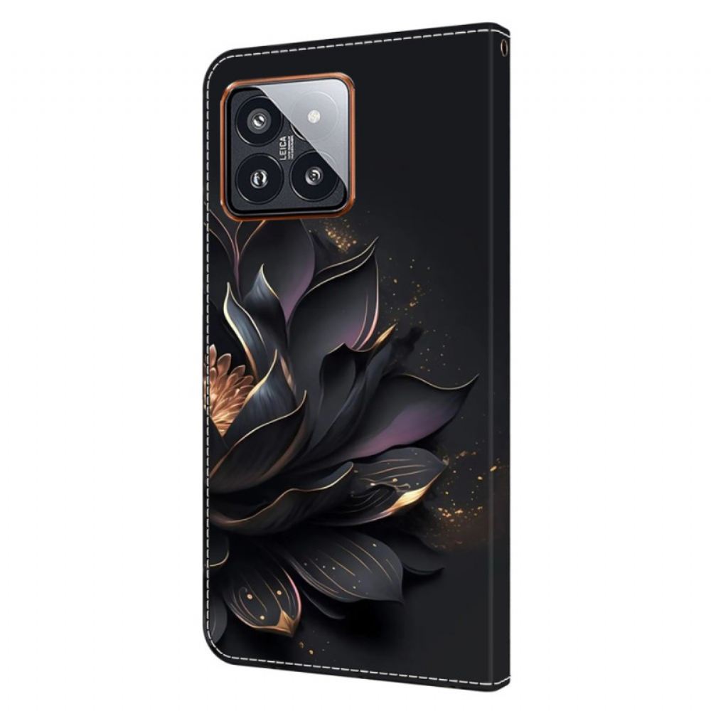 Kožený Kryt Xiaomi 14 Pro Fialový Lotos