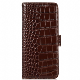 Kožený Kryt Xiaomi 14 Pro Krokodýlí Textura S Rfid Blokováním