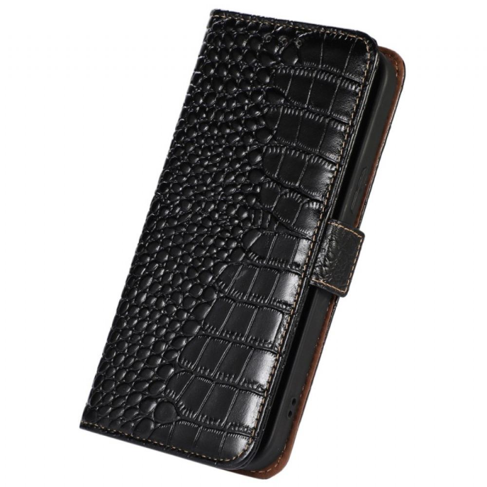 Kožený Kryt Xiaomi 14 Pro Krokodýlí Textura S Rfid Blokováním