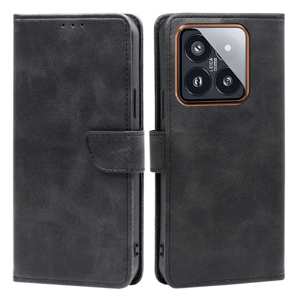 Kožený Kryt Xiaomi 14 Pro Magnetická Spona