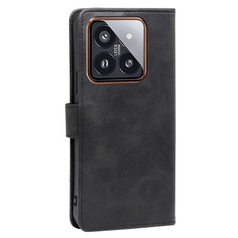 Kožený Kryt Xiaomi 14 Pro Magnetická Spona