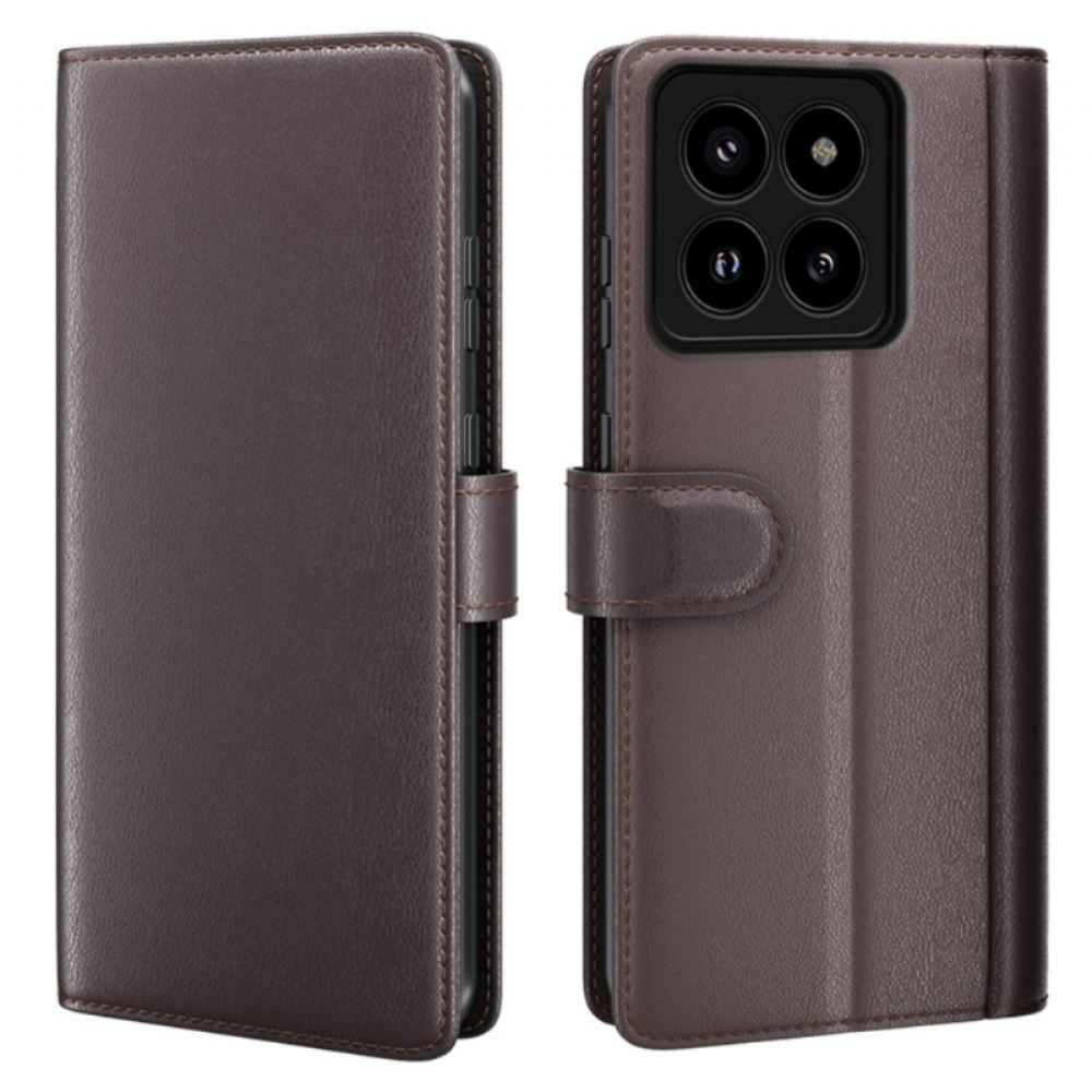 Kožený Kryt Xiaomi 14 Pro Pravá Kůže