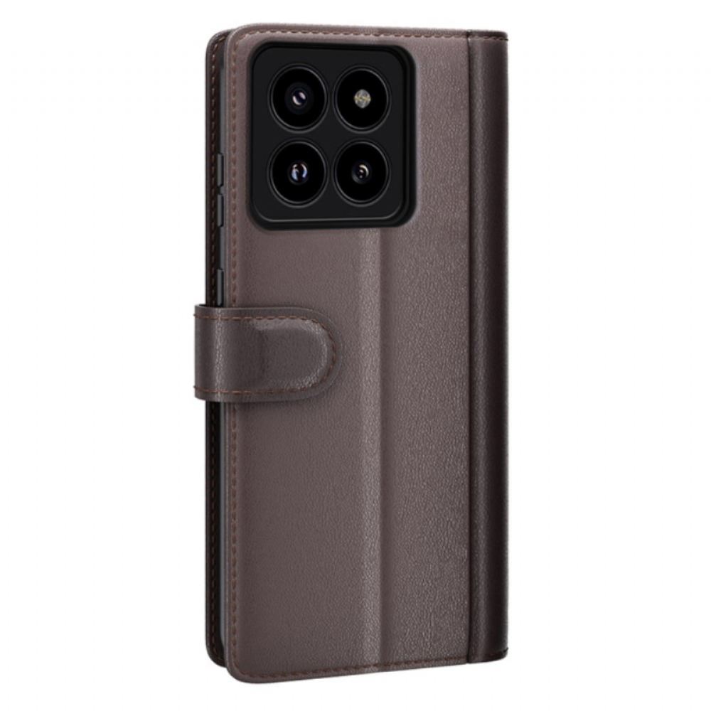 Kožený Kryt Xiaomi 14 Pro Pravá Kůže