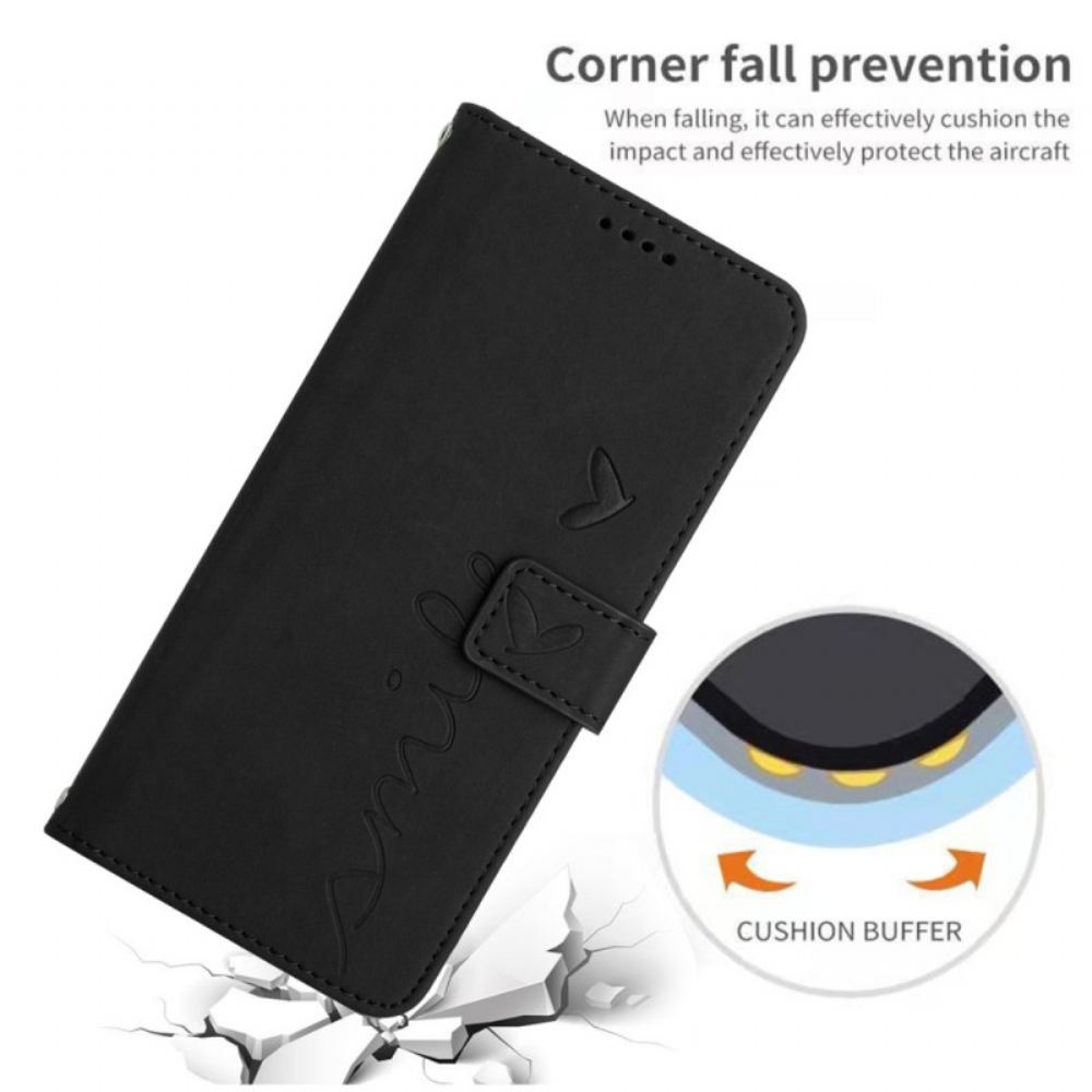 Kožený Kryt Xiaomi 14 Pro Úsměv S Popruhem