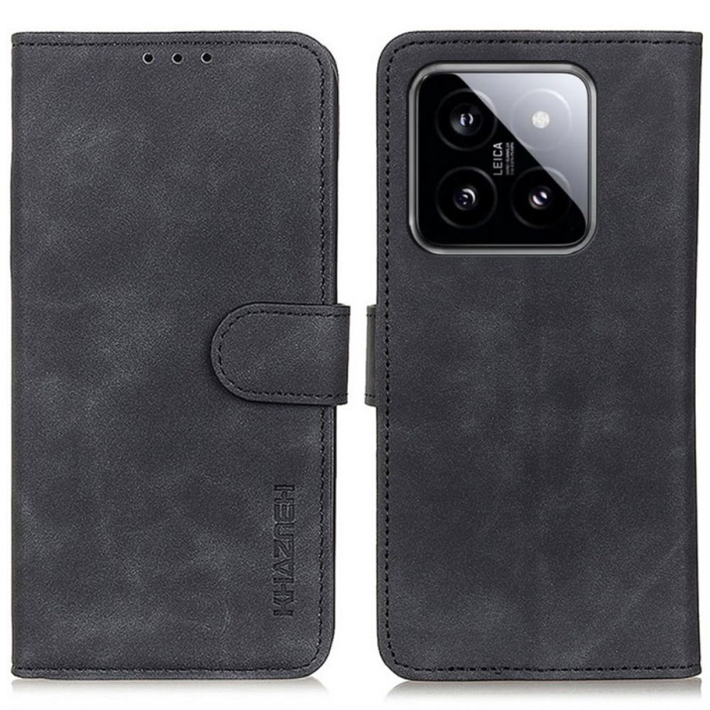 Kožený Kryt Xiaomi 14 Pro Vintage Umělá Kůže Khazneh