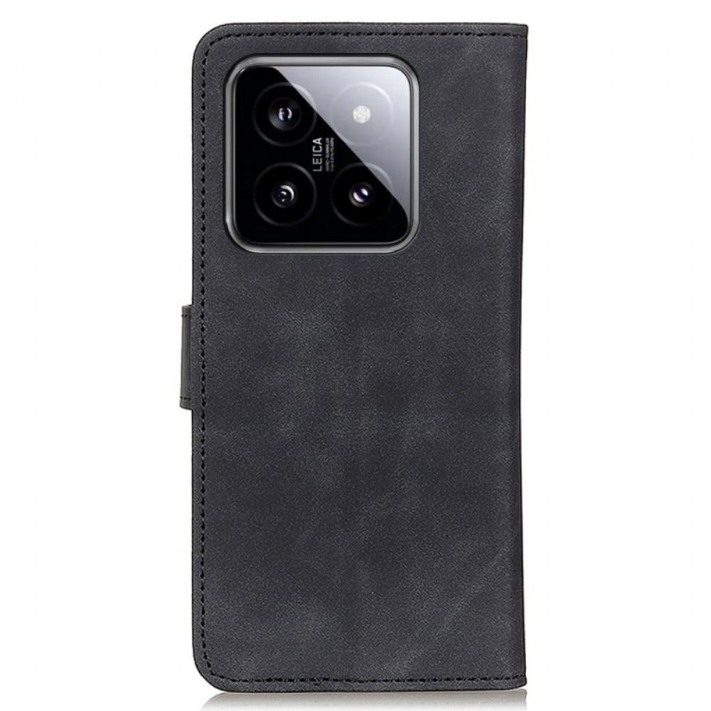 Kožený Kryt Xiaomi 14 Pro Vintage Umělá Kůže Khazneh