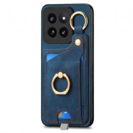 Kryt Xiaomi 14 Pro Kryty Na Mobil Retro Držák Karty A Prsten