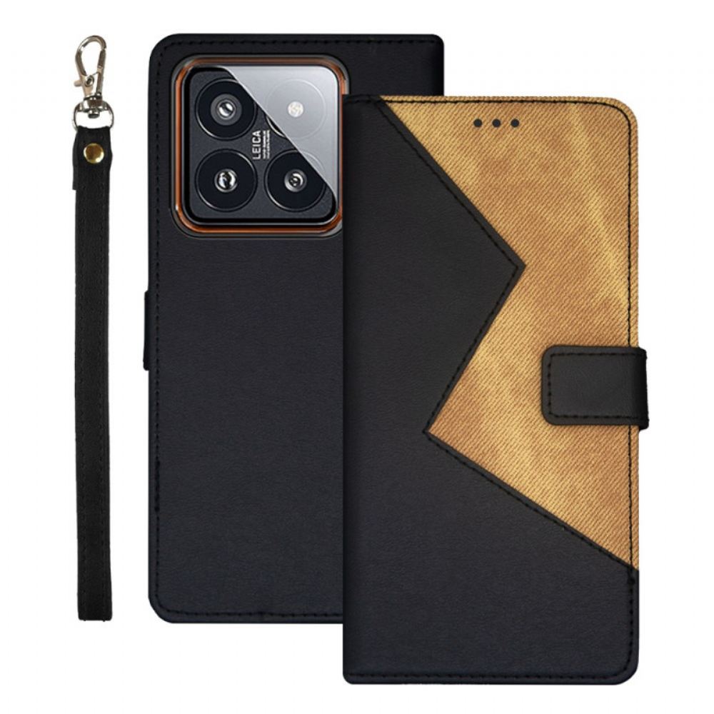 Peněženková Pouzdra Xiaomi 14 Pro Kryty Na Mobil Dvoubarevný Idewei