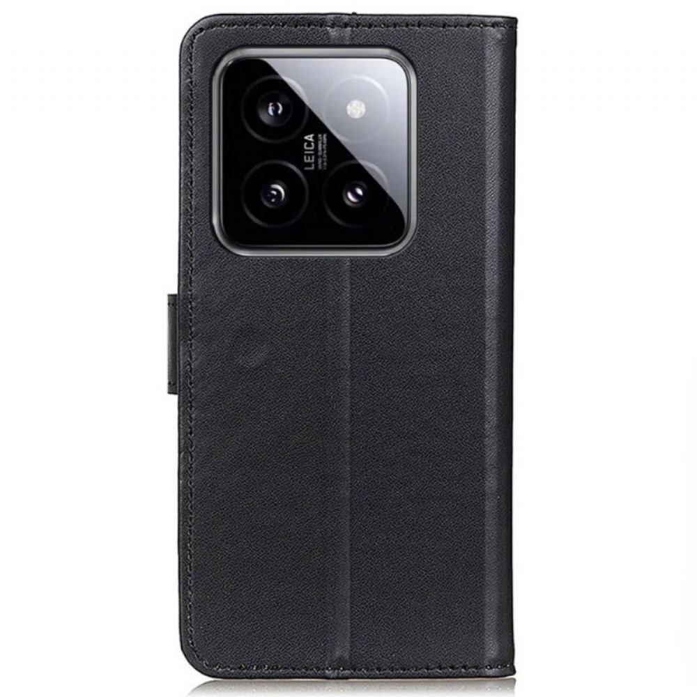 Peněženková Pouzdra Xiaomi 14 Pro Kryty Na Mobil Jednoduchá Umělá Kůže