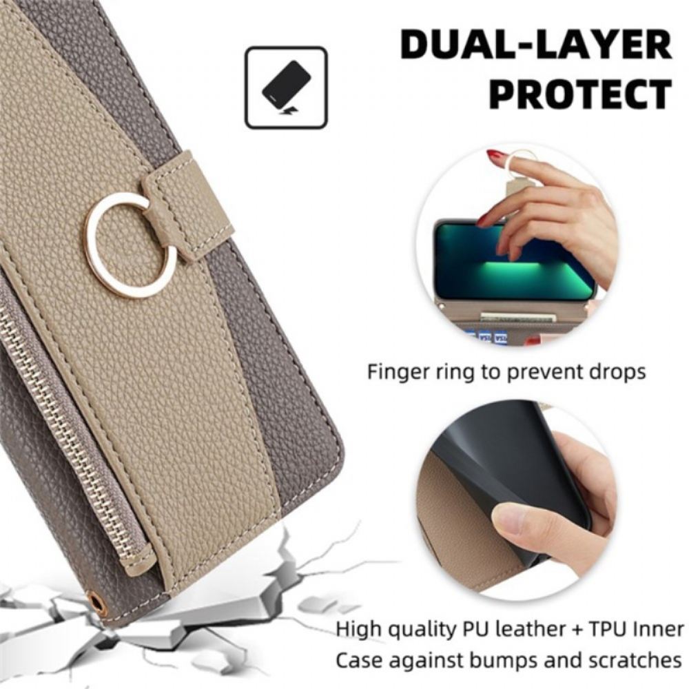 Peněženková Pouzdra Xiaomi 14 Pro Make-up Zrcátko A Ramenní Řetízek
